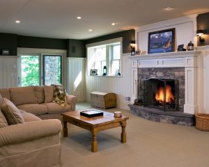 Fireplace after remodeling by Teakwood Builders, kitchen and bath remodeler, custom home builder and general contractor Saratoga Springs and Capital Region