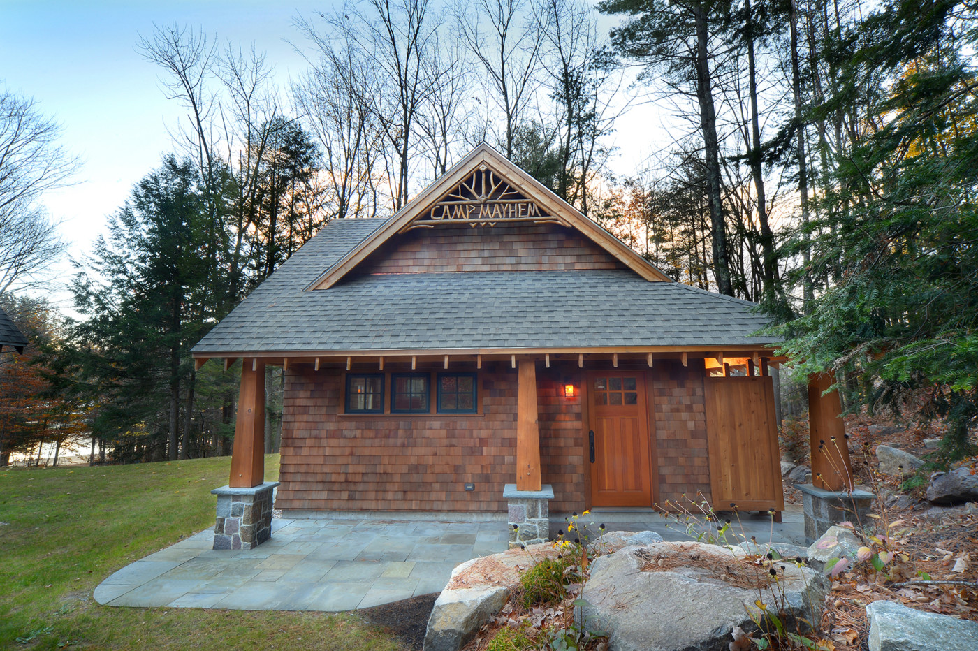 Cozy Cabin Front View Teakwood Builders